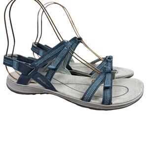 Eddie Bauer Womens Blue Hiking Sporty Summer Sandals Ankle Strap Shoes sz 11